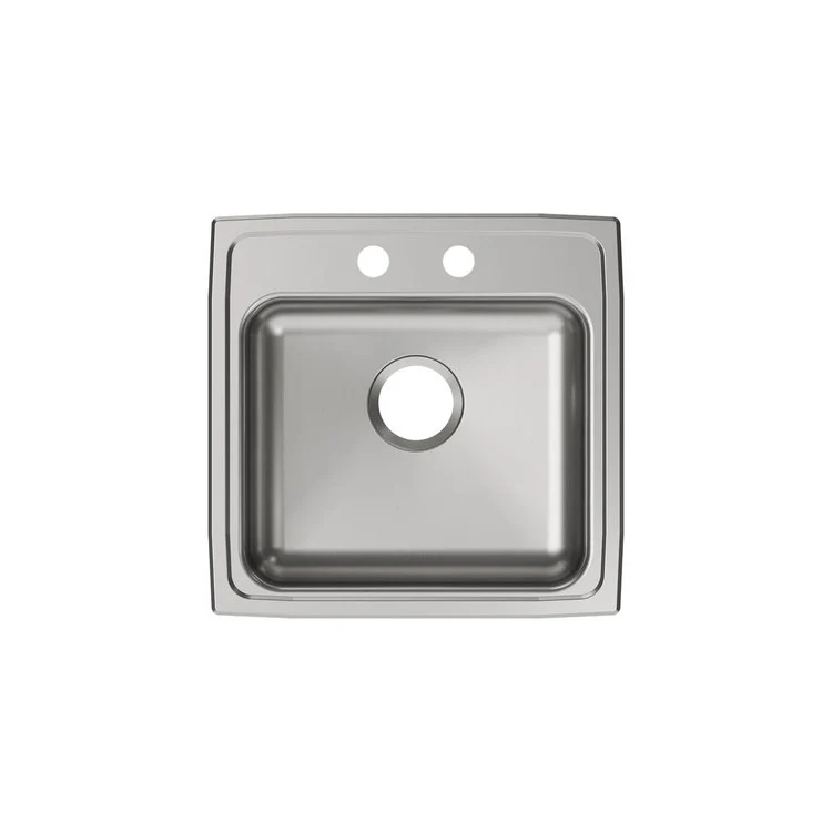 Kitchen Sink Lustertone Classic 19.5 x 19 Inch Single Bowl 2 Hole ADA Lustrous Satin Drop-In Rectangle Drain Location Rear Center Depth 5 Inch Bottom Only Pads - Frankwebs