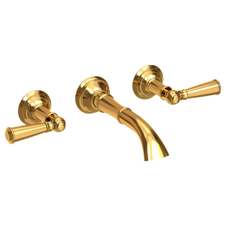 Aylesbury Two Handle Wall-Mount Bathroom Faucet - Satin Brass - Frankwebs