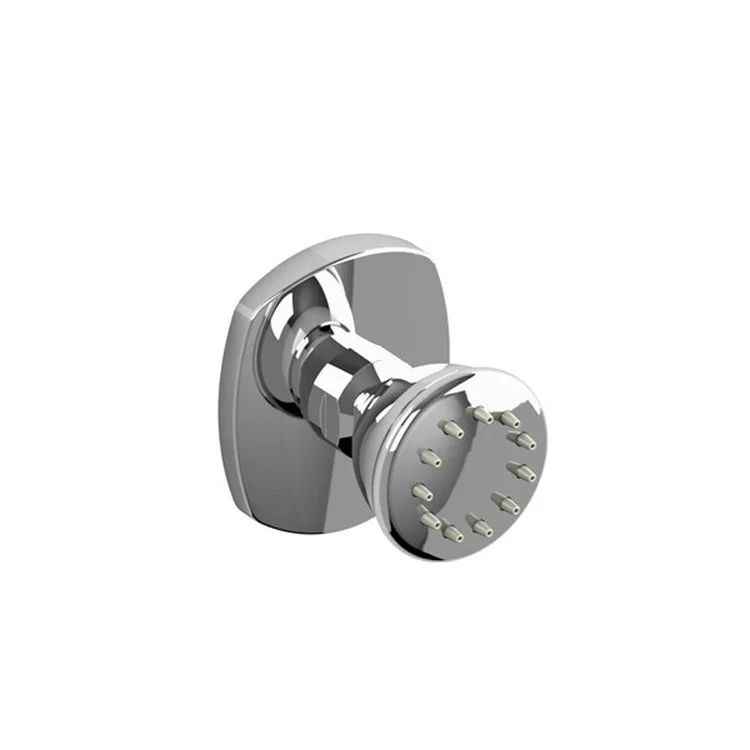 Body Spray Chrome Round Directional 2-3/4L x 2-3/8W x 3/8H Inch 1 Function 1.6 Gallons per Minute 1/2 Inch NPT - Frankwebs