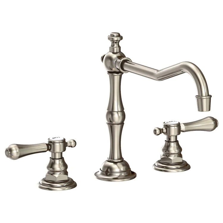 Kitchen Faucet Chesterfield 8 Inch Spread 2 Lever ADA Satin Nickel PVD Spout Height 5-13/16 Inch Spout Reach 9-1/2 Inch 1.8 Gallons per Minute - Frankwebs