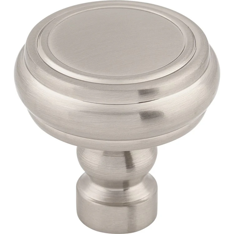 Knob Devon Brixton Rimmed Round Brushed Satin Nickel Zinc Alloy 1-1/4 Inch - Frankwebs