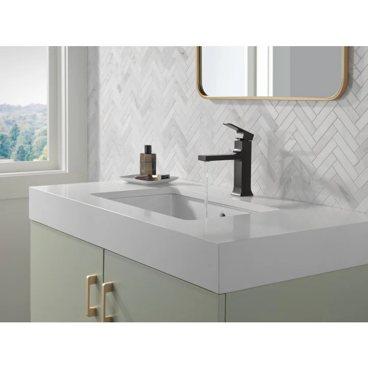 Lavatory Faucet Velum 1 Lever ADA WaterSense Matte Black 1.2 Gallons per Minute 4-7/16 Inch - Frankwebs