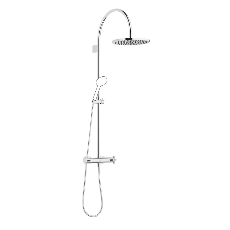 Shower Set TARA Exposed with Thermostat Less Handshower 1 Cross Chrome 1.8 Gallons per Minute - Frankwebs