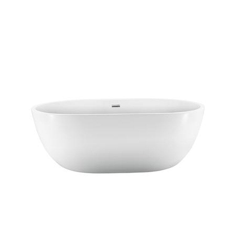 Freestanding Tub Piper 71 Inch Oval Acrylic White/White Drain and Overflow 7 Inch Center Faucet Holes Tap Deck - Frankwebs