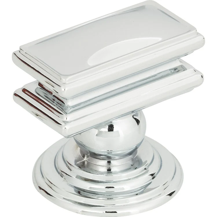 Knob Atlas Campaign Rectangle Polished Chrome Zinc Alloy 1-1/2 Inch - Frankwebs