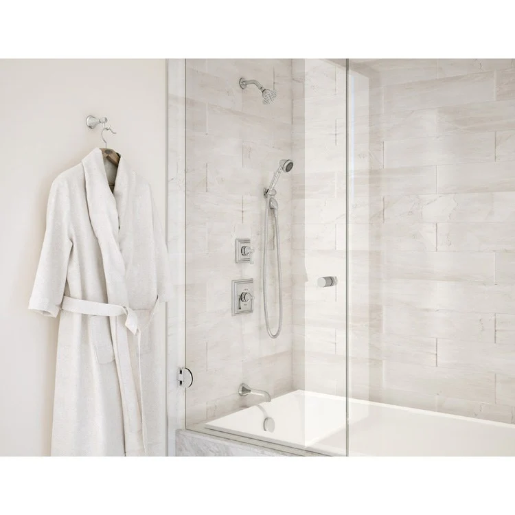 Tub and Shower Trim Canterbury with Square Handshower Separate Diverter 2 Lever Polished Chrome 1.5 Gallons per Minute - Frankwebs