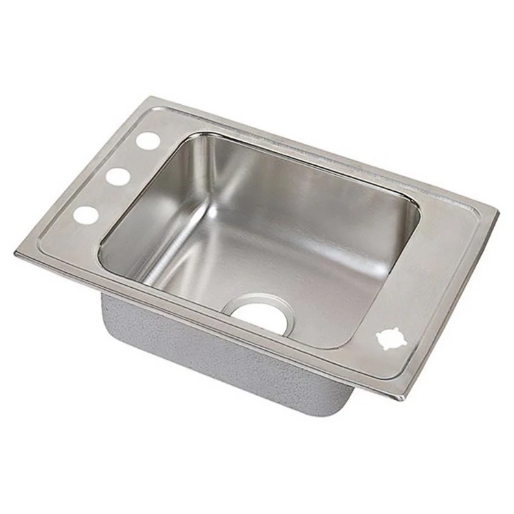 Classroom Sink Lustertone 22 x 19.5 Inch Single Bowl ADA Rectangular Lustrous Satin Drop-In Minimum Cabinet Size 27 Inch 4-1/2 Inch Quick Clip Mounting System 18 Gauge Bottom Only Pads - Frankwebs