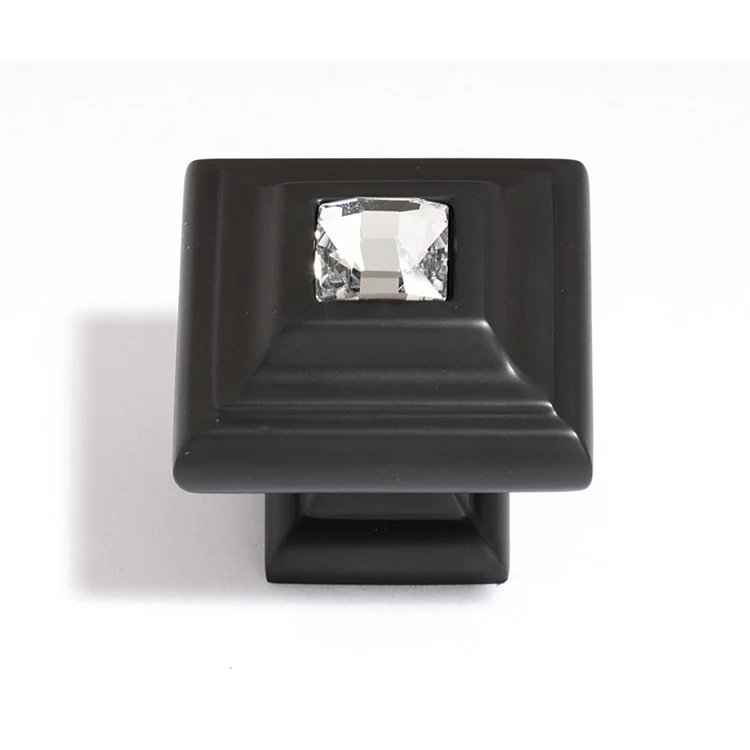 Knob Swarovski Crystal Square Pyramid Crystal Satin Nickel Brass 1-1/4 Inch 1-3/8 Inch 3/4 Inch - Frankwebs