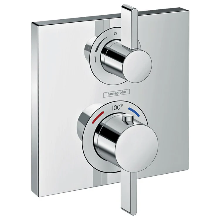 Thermostatic Trim Ecostat with Volume Control and Diverter 2 Lever Matte Black ADA for Rough-In Valve with Service Stops 01850181 6.0 Gallons per Minute Escutcheon Handle Metal - Frankwebs