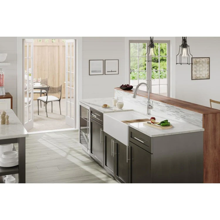 Kitchen Sink Fireclay 33 x 20 Inch Double Bowl 60/40 with Aqua Divide Apron Front White Farmhouse Drain Location Center Workstation - Frankwebs