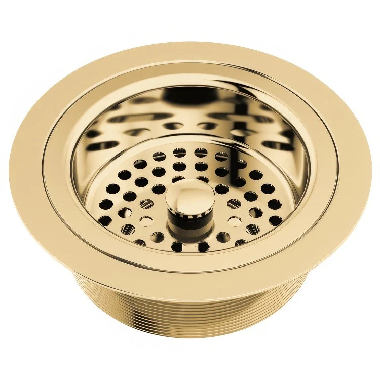 Sink Flange with Strainer 4-1/2 Inch Brilliance Polished Gold Brass for 4-1/2