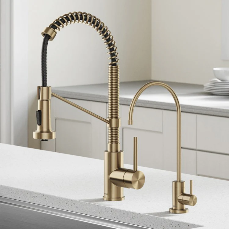 Bolden Commercial-Style Pull Down Kitchen Faucet and Purita Water Filter Faucet Combo - Frankwebs