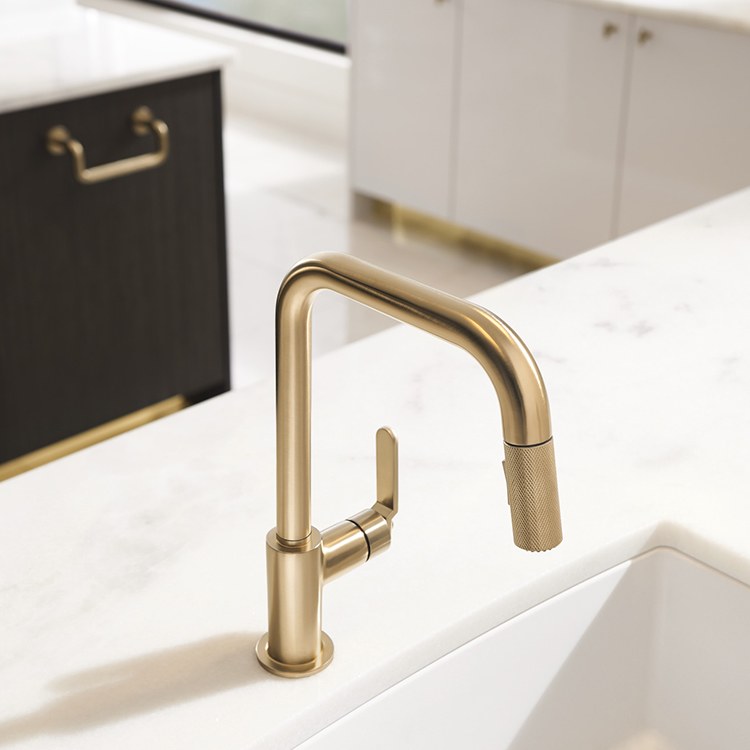 Litze Single Handle SmartTouch Pull Down Faucet with Square Spout/Industrial Handle - Frankwebs