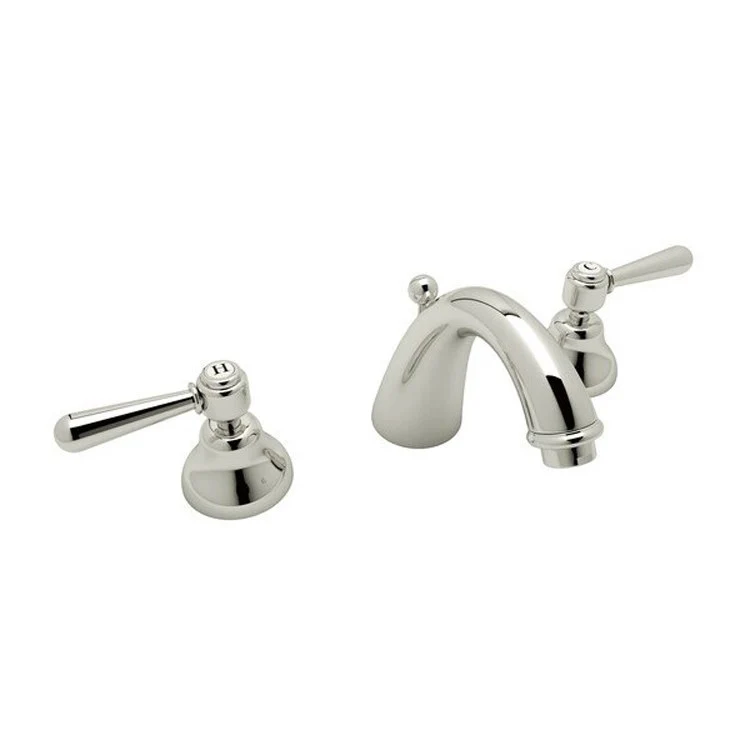 Lavatory Faucet Verona 2 Metal Lever Polished Nickel 1.2 Gallons per Minute Pop-Up C-Spout - Frankwebs