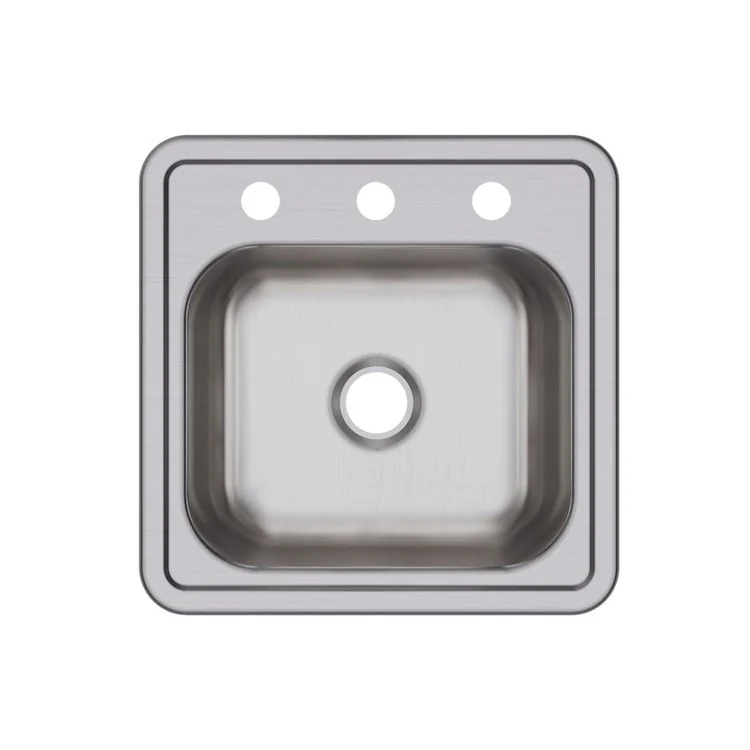 Bar Sink Dayton 15 x 15 Inch Single Bowl with Drain Opening 3 Hole ADA Satin Drop-In Square Drain Size 2 Inch - Frankwebs