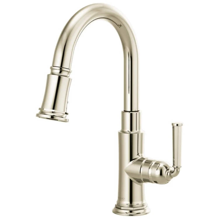 Prep Faucet Rook 1 Lever ADA Brilliance Polished Gold Pull Down 2 Function Aerated Stream or Spray 360 Degree Swivel - Frankwebs