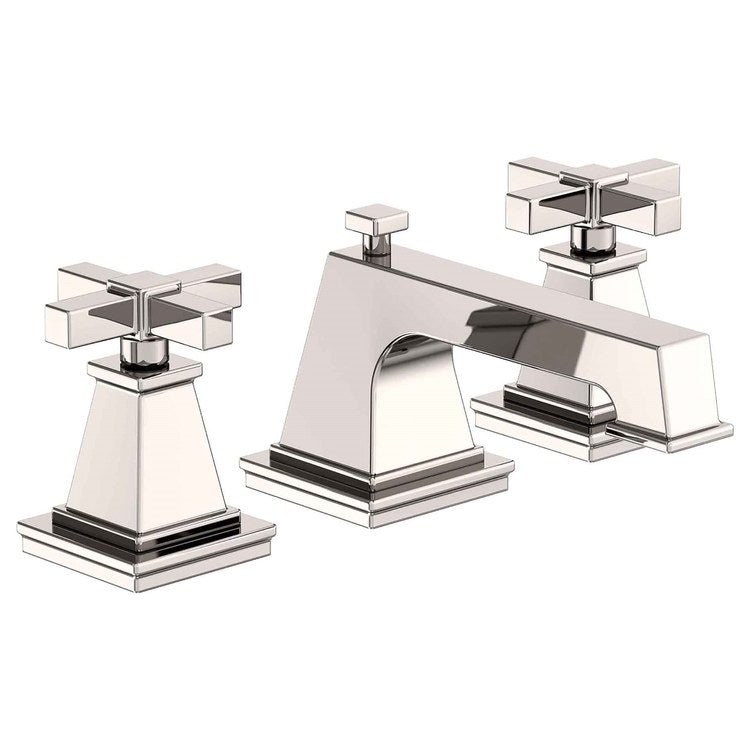 Lavatory Faucet Malvina Widespread 8 to 20 Inch Spread 2 Cross ADA Stainless Steel PVD 1.2 Gallons per Minute Brass Spout Height 2 Inch - Frankwebs