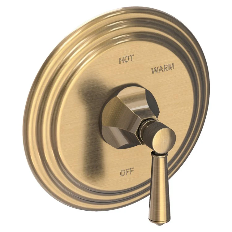 Pressure Balance Valve Trim Metropole Round 1 Lever Aged Brass ADA Depth 3-3/7 Inch - Frankwebs