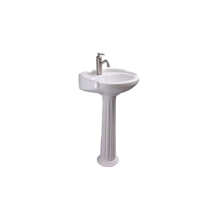 Pedestal Top Silvi with Overflow 20 Inch White Vitreous China - Frankwebs