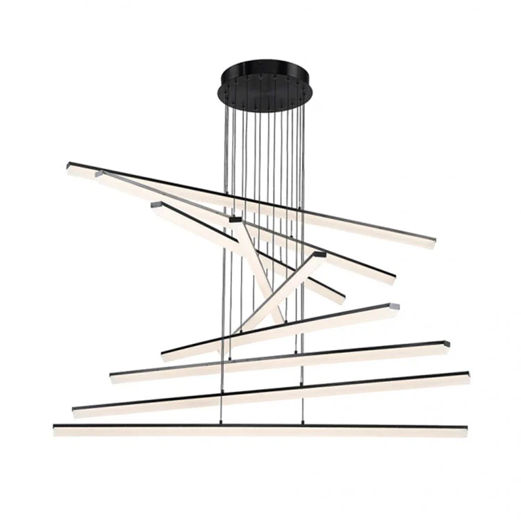 Stack Single-Light Nine-Stem LED Linear Pendant 3000K - Frankwebs