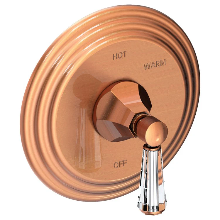 Pressure Balance Valve Trim Metropole Round 1 Crystal Lever Flat Black ADA Depth 3-5/9 Inch - Frankwebs