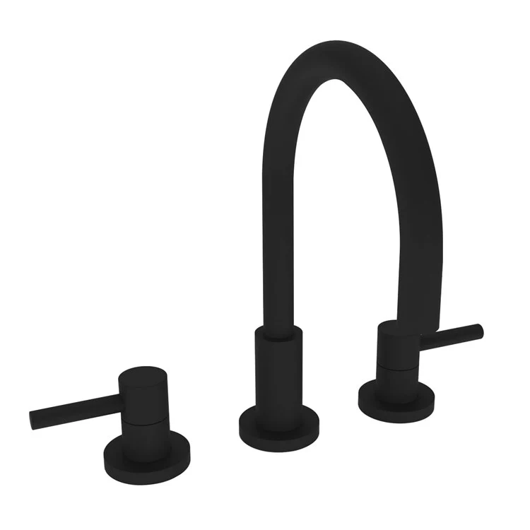 Lavatory Faucet East Linear Widespread 8 to 20 Inch Spread 2 Lever ADA Flat Black 1.2 Gallons per Minute Brass Spout Height 6-1/8 Inch - Frankwebs