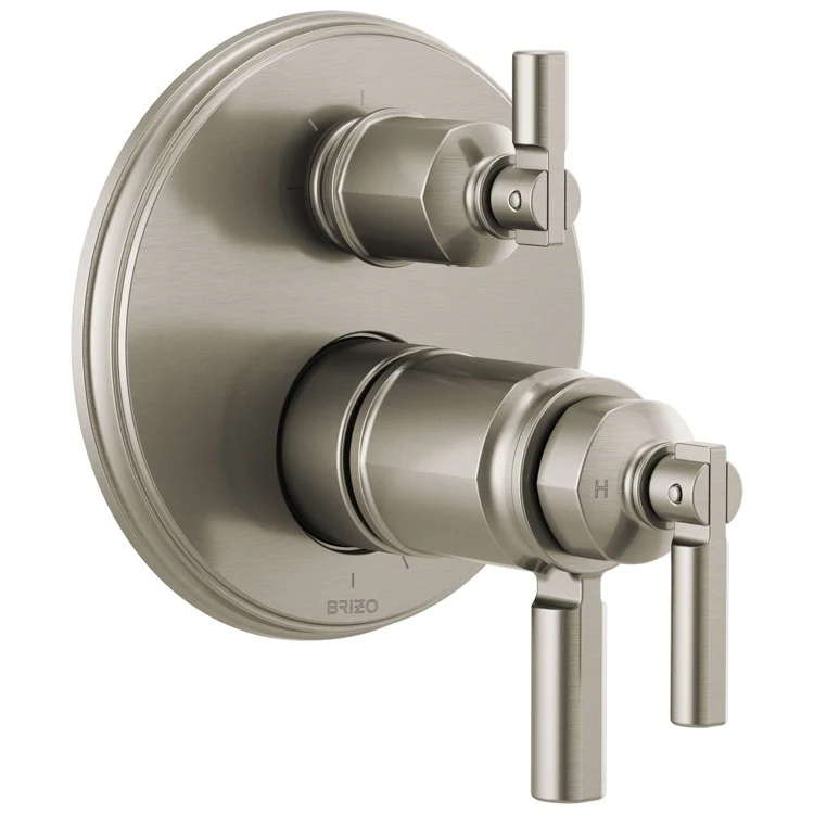 Thermostatic Trim Invari Tempassure Valve with Integrated 3 Function Diverter 3 Lever Brilliance Luxe Steel ADA for 2 Shower Applications - Frankwebs