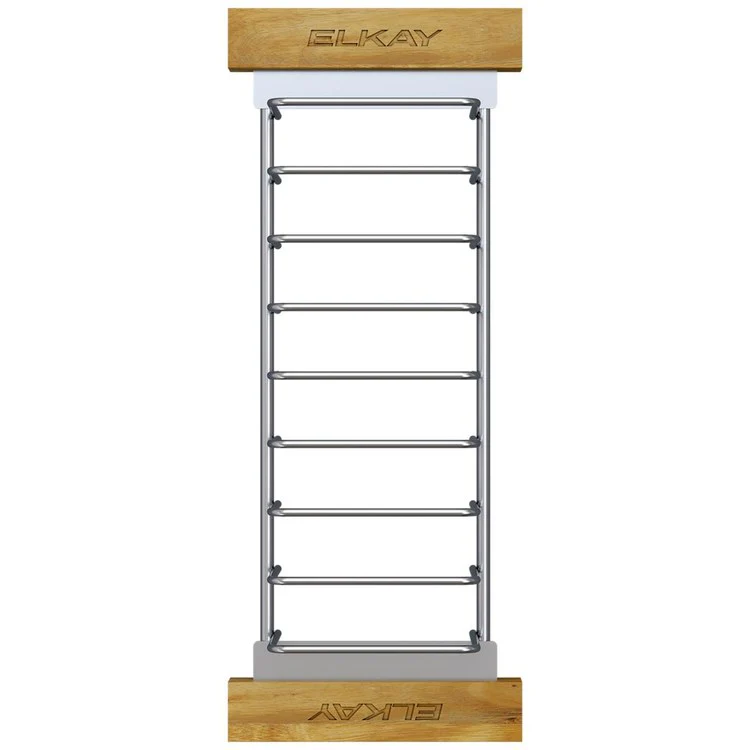 Drying Rack Crosstown with Wood Handles Polished Stainless Steel 17 x 7 Inch Stainless Steel for Elkay Sinks 16-6/7 Inch - Frankwebs