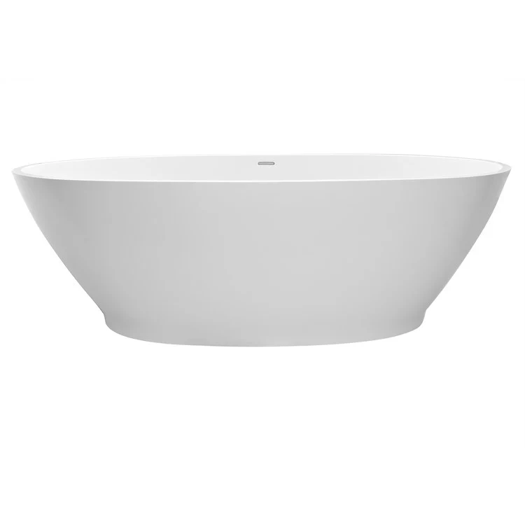 Soaking Tub Alissa 66.25 x 35.75 Inch Freestanding Center White Gloss Sculpturestone 95 Gallons 22-3/4 Inch - Frankwebs