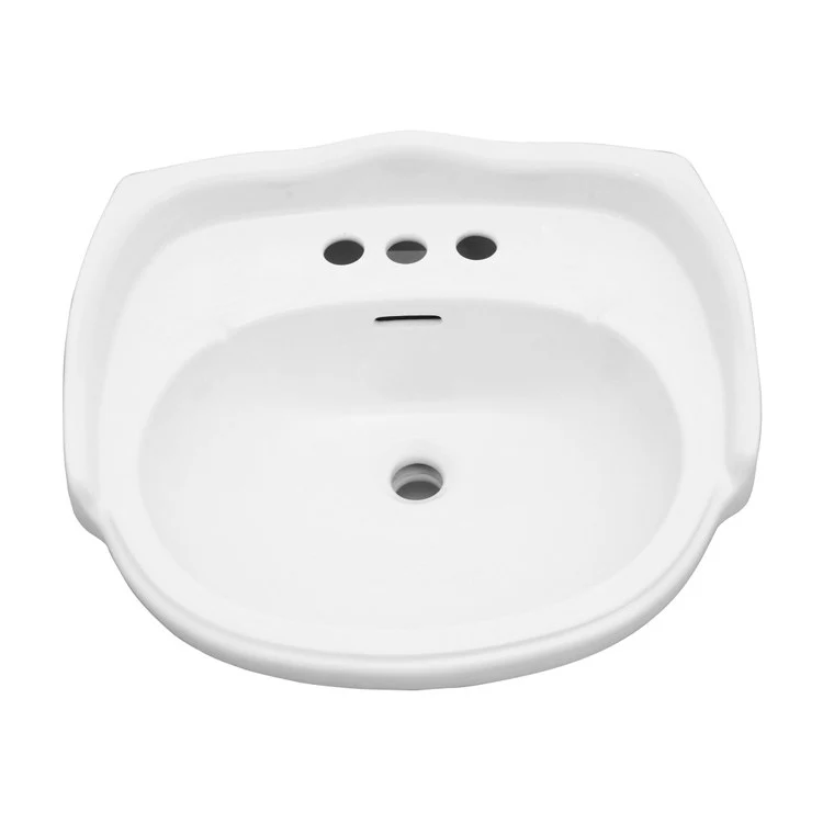 Pedestal Lavatory Vicki Centerset White Round - Frankwebs