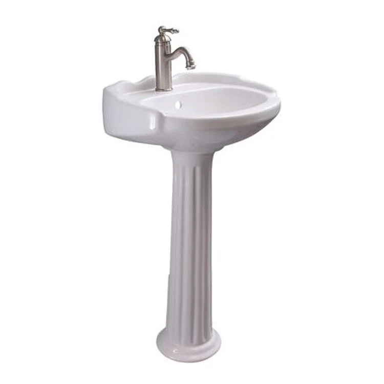 Pedestal Lavatory 20 Inch Silvi Mini Widespread White Oval - Frankwebs