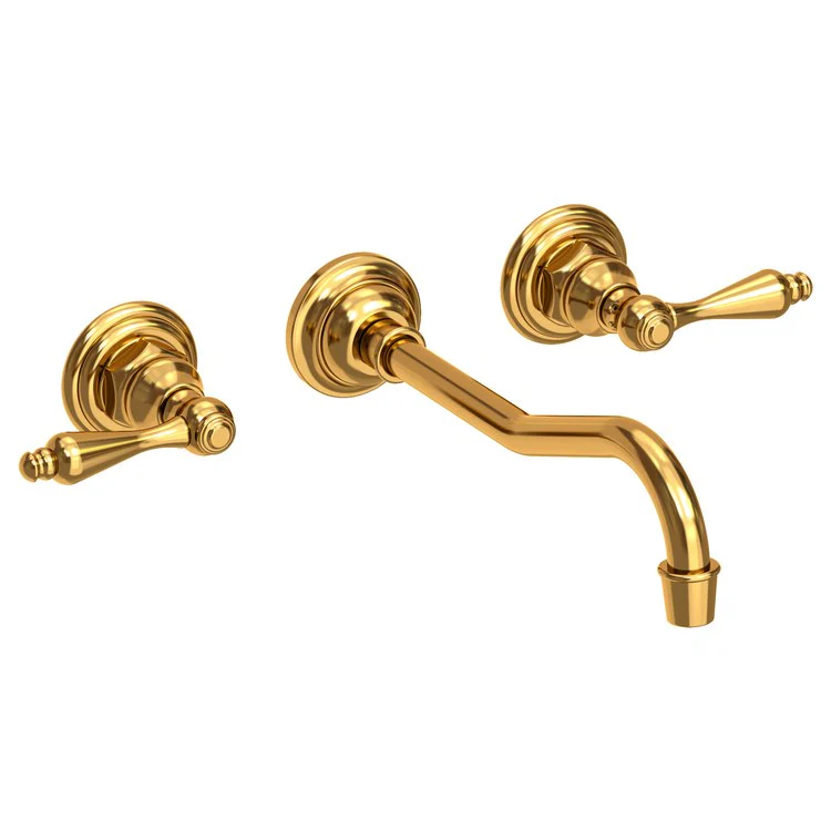 Lavatory Faucet Chesterfield Wall Mount 8 Inch Spread 2 Lever ADA WaterSense Satin Bronze PVD 1.2 Gallons Per Minute Brass Less Drain Spout Reach 9-3/4 Inch - Frankwebs