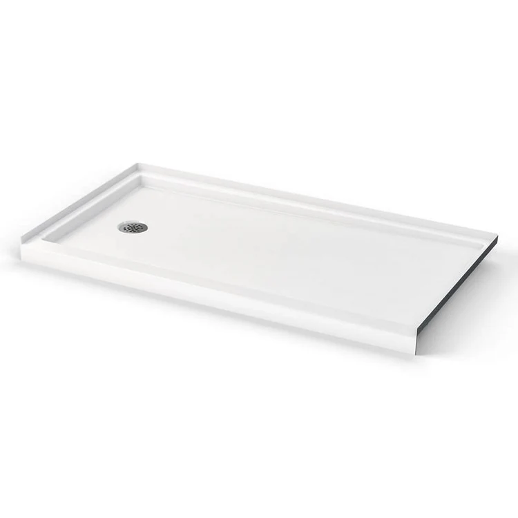 Shower Base Icon Alcove White 60 x 30 Inch AcrylX Left Drain Textured Floor - Frankwebs