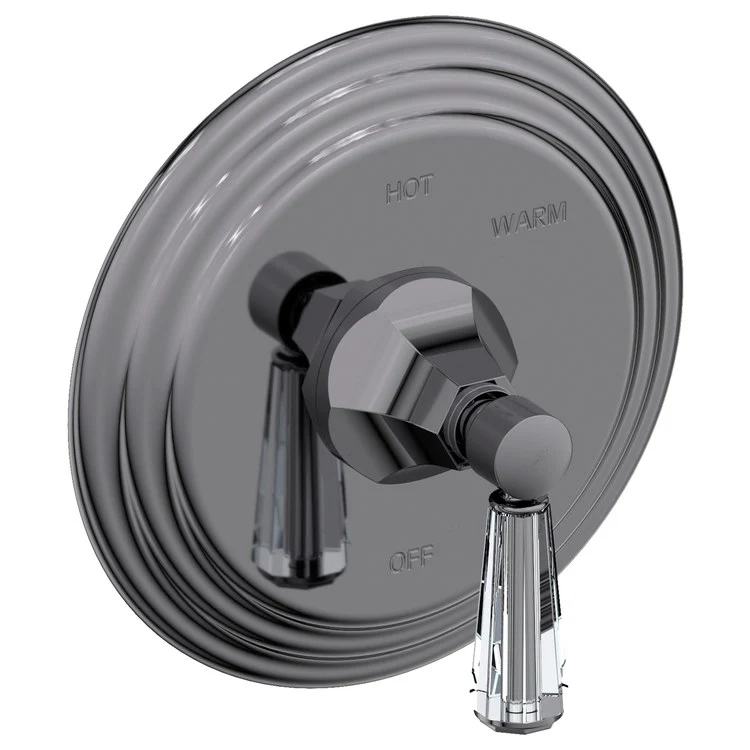 Pressure Balance Valve Trim Metropole Round 1 Crystal Lever Flat Black ADA Depth 3-5/9 Inch - Frankwebs
