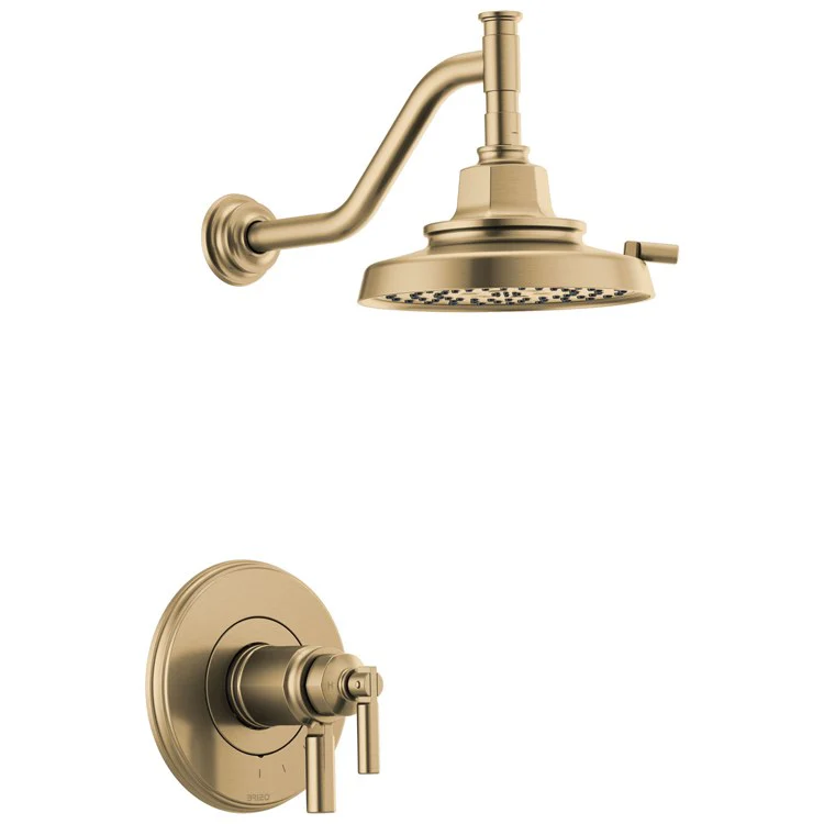 Shower Trim Invari TempAssure Thermostatic 2 Lever Brilliance Luxe Gold ADA 1.75 Gallons per Minute 6-13/16 Inch - Frankwebs
