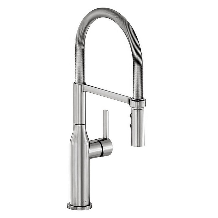 Kitchen Faucet Avado Deck Mount 1 Forward Only Lever ADA Lustrous Steel Semi-Pro 1 Hole Spout Height 20-1/16 Inch - Frankwebs