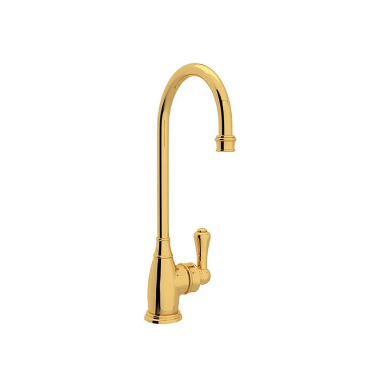 Bar Faucet Georgian Era 1 Lever Unlacquered Brass Swivel Spout 1.8 Gallons per Minute - Frankwebs