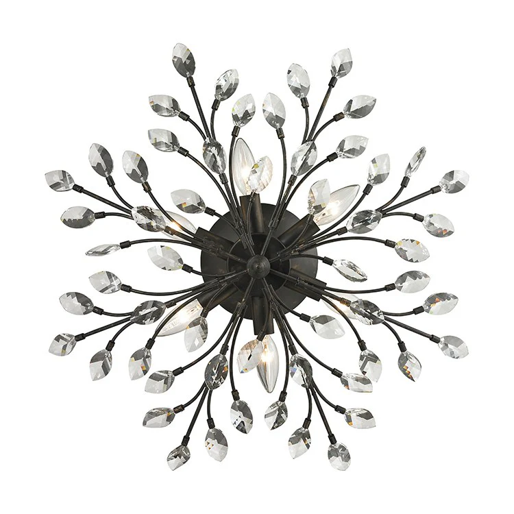 Crystal Branches Six-Light Semi-Flush Mount Ceiling Fixture - Frankwebs
