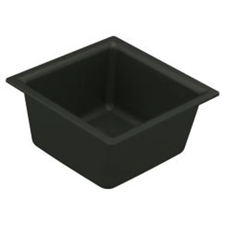 Kitchen Sink Granite Series 15-3/4 x 15-3/4 Inch 7-11/16 Inch Single Bowl Black Undermount or Drop In Rear Center Drain - Frankwebs