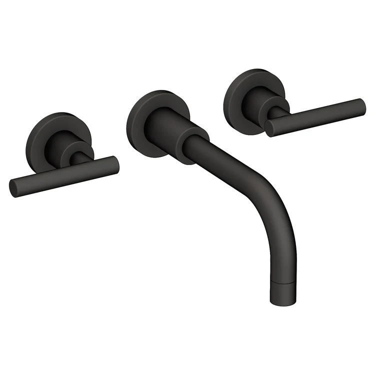 East Linear Two Handle Wall-Mount Bathroom Faucet with Lever Handles - Polished Chrome - Frankwebs