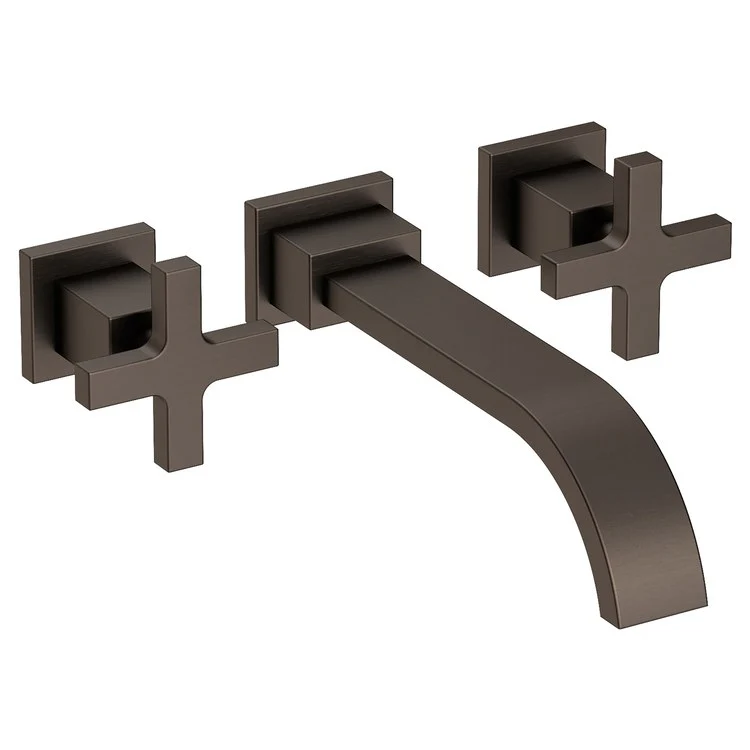 Secant Two Handle Wall-Mount Bathroom Faucet - Polished Brass Uncoated - Frankwebs