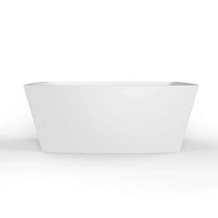 Freestanding Tub Sorley 67 Inch Rectangle Acrylic White/Oil Rubbed Bronze Drain and Overflow No Faucet Holes - Frankwebs