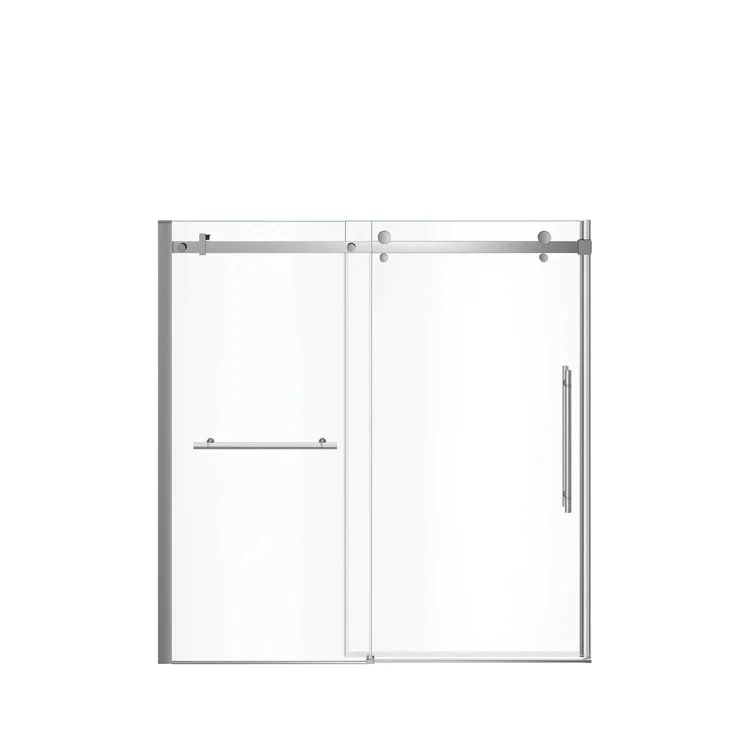 Tub and Shower Door Vela Sliding 59 x 59 Inch Chrome Clear 5/16 Inch 22-1/2 to 24-1/2 Inch - Frankwebs