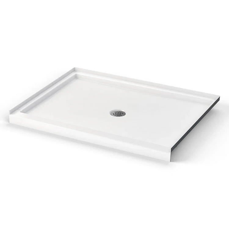 Shower Base Icon Alcove White 48 x 34 Inch AcrylX Center Drain Textured Floor - Frankwebs