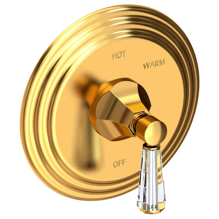 Pressure Balance Valve Trim Metropole Round 1 Crystal Lever Flat Black ADA Depth 3-5/9 Inch - Frankwebs