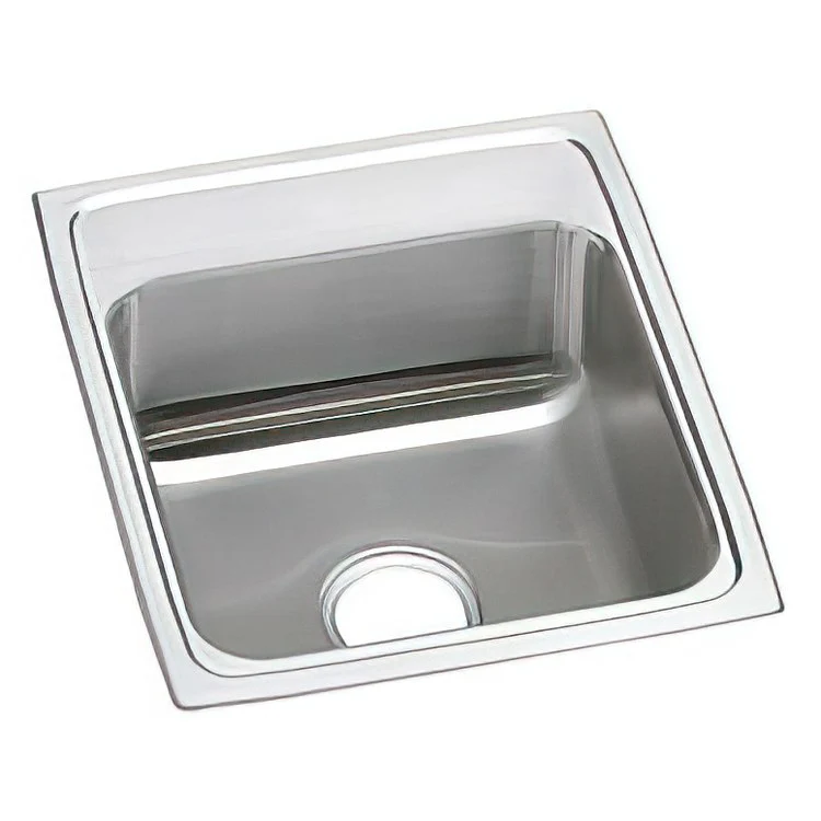 Kitchen Sink Celebrity 17 x 20 Inch Single Bowl Brushed Satin Drop-In Drain Location Center Bottom Only Pads - Frankwebs