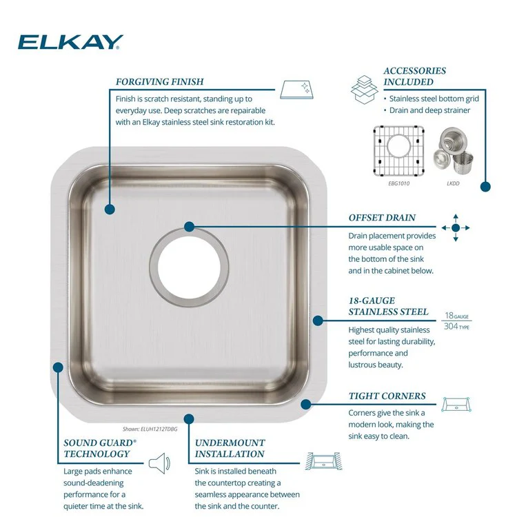 Kitchen Sink Lustertone Iconix 14.5 x 14.5 Inch Single Bowl Kit Luminous Satin Undermount - Frankwebs