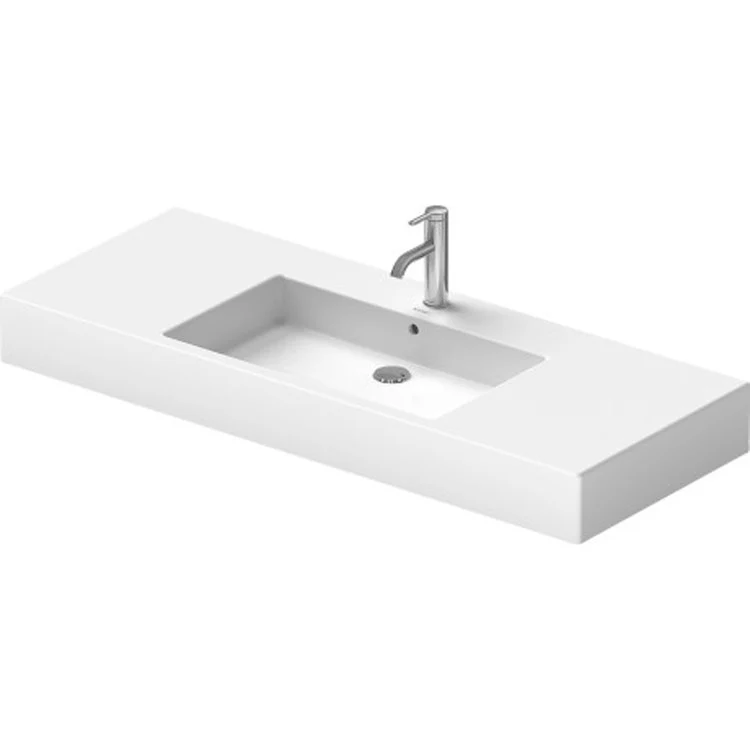 Lavatory Sink Vero Wall Mount with Overflow 49-1/4 x 19-1/4 Inch Rectangle White 1 Hole 6-3/4 Inch - Frankwebs