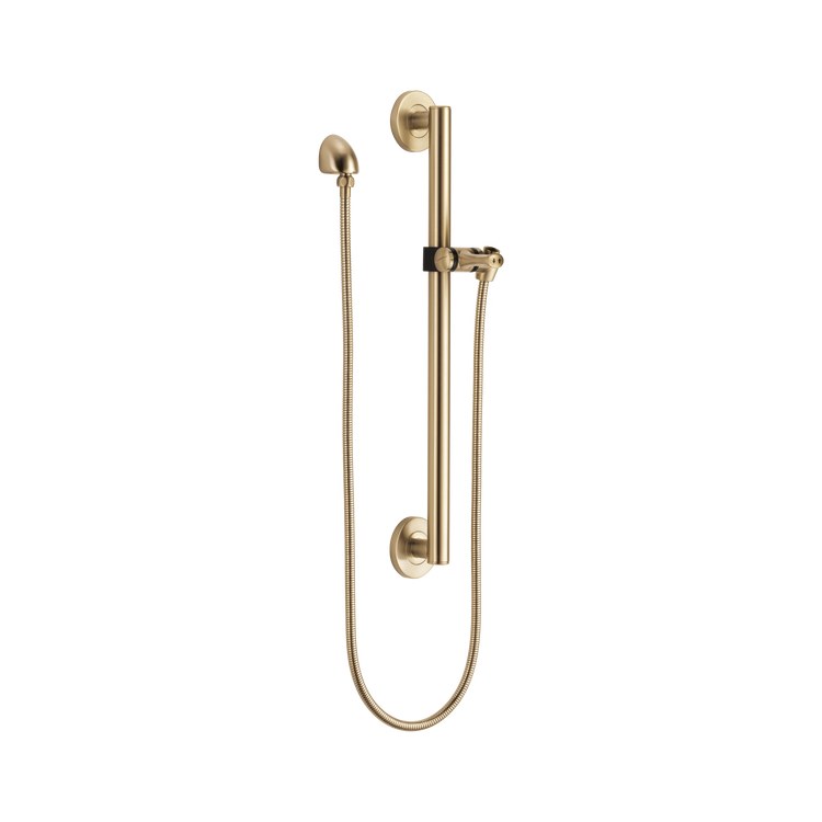 Slide Bar with Round Wall Elbow & Adjustable Handshower Mount & Hose 24 Inch Venetian Bronze Brass/Metal Wall Mount - Frankwebs