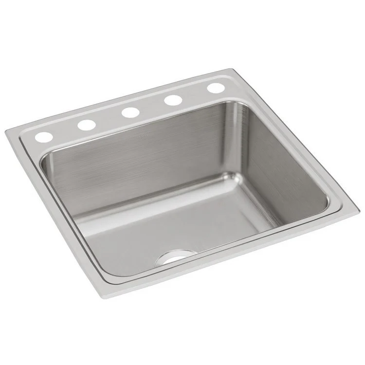 Kitchen Sink Lustertone Classic 22 x 22 Inch Single Bowl 5 Hole Lustrous Satin Drop-In 10-1/8 Inch - Frankwebs